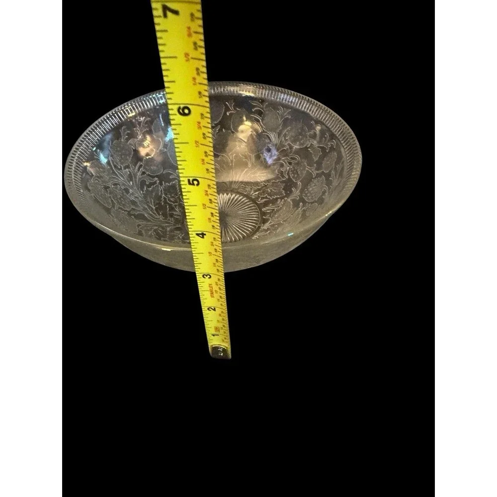 Vtg Pair Clear Glass Strawberry Bowl & Open Compote Candy Dish Starburst Base